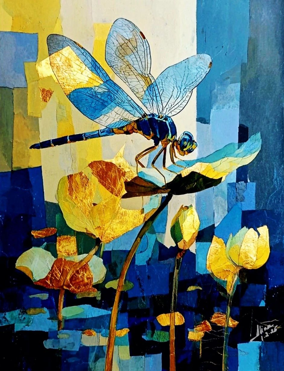 ArteDiAlina.com painting: In the pond with lily pads